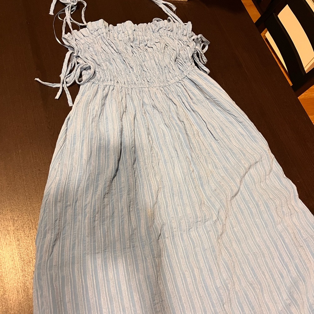 Topshop Blue Textured Dress